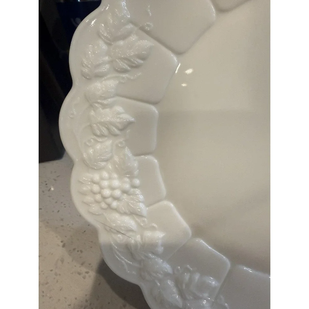 Westmoreland Paneled Grape Milk Glass 10 1/2